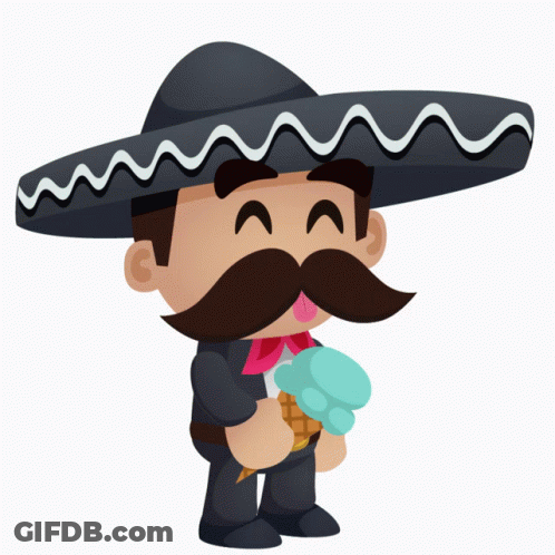 Man In Sombrero Holding Blue Ice Cream GIF
