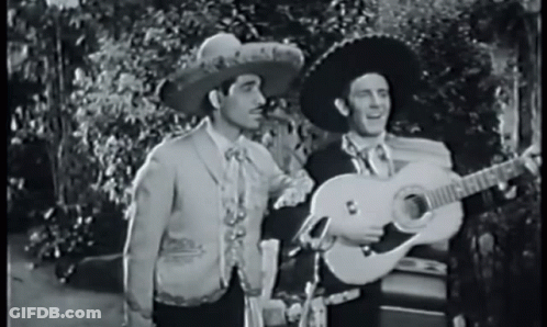 Man In Sombrero Holding Guitar GIF