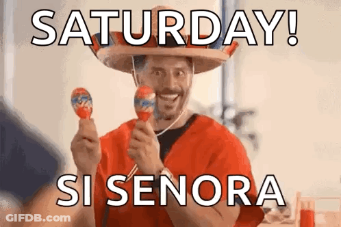 Man In Sombrero Holding Maracas GIF