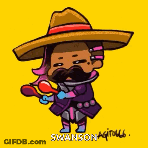 Man In Sombrero Holding Spoon GIF
