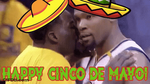 Man In Sombrero Kissing Man Happy Cinco De Mayo GIF