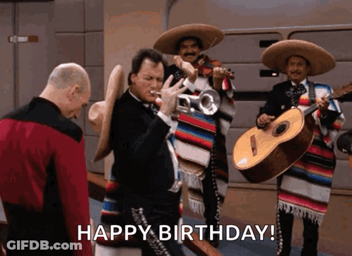 Man In Sombrero Playing Trumpet Happy Birthday GIF