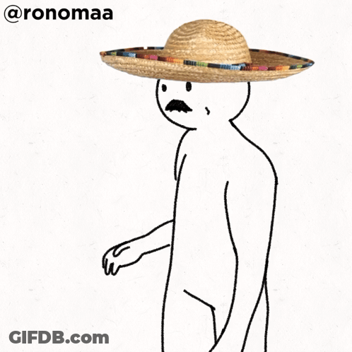 Man In Sombrero Shaking Hands With Man In Beanie GIF