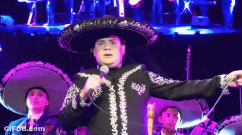 Man In Sombrero Singing GIF