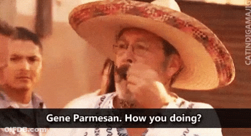 Man In Sombrero Talking On Phone GIF