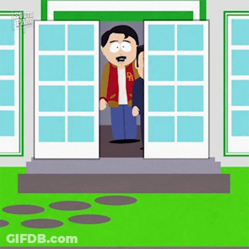 Man In South Park Jacket Standing GIF
