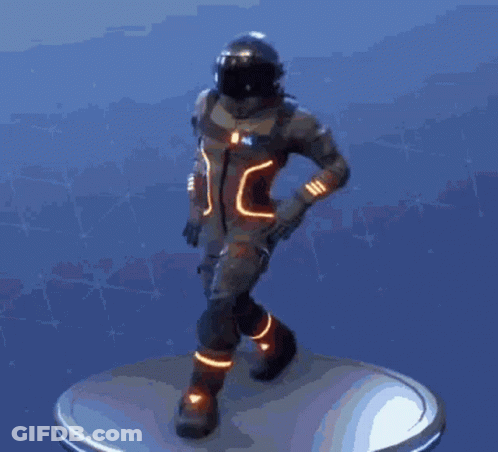 Man In Space Suit Dancing On Pedestal GIF