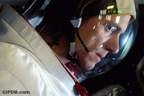 Man In Space Suit Helmet Says 7:50 GIF
