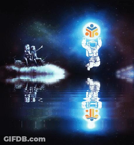 Man In Space Suit Holding Glowing Ball GIF