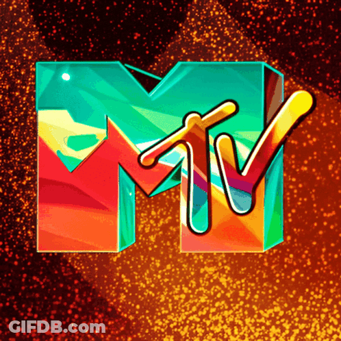 Man In Space Suit On Moon In Front Of MTV Logo GIF