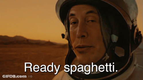 Man In Space Suit Saying Ready Spaghetti GIF