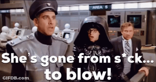 Man In Space Suit Saying She Gone From S*ck To Blow GIF