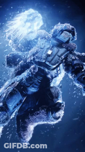 Man In Space Suit Surrounded By Water GIF