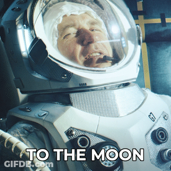 Man In Space Suit To The Moon GIF