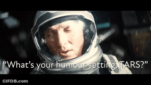 Man In Space Suit What's Your Humour Setting GIF