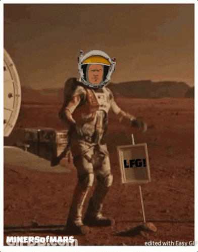 Man In Space Suit With LFG Sign GIF