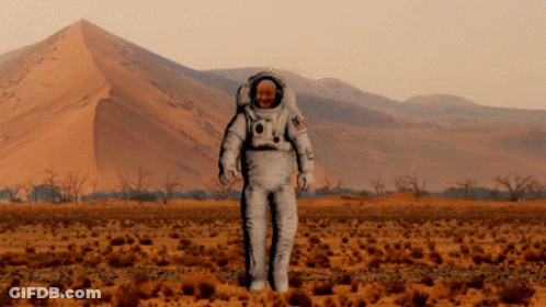 Man In Space Suit With US On Chest GIF