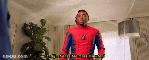 Man In Spider Man Costume Asking For More Time GIF
