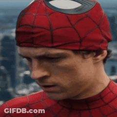 Man In Spider-Man Costume Covering Face GIF