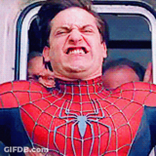 Man In Spider Man Costume Making Funny Face GIF