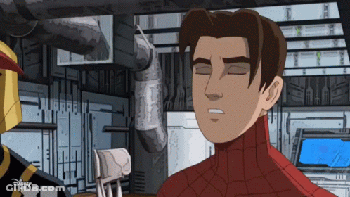 Man In Spiderman Costume With Disney GIF
