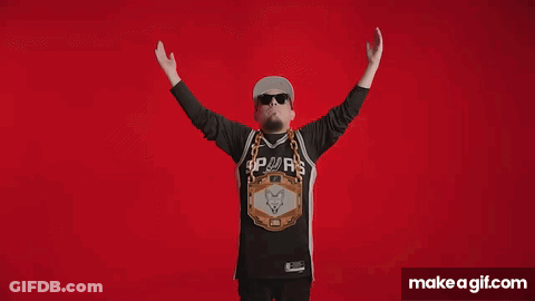 Man In Spurs Jersey And Sunglasses GIF