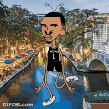 Man In Spurs Jersey Walking Down River GIF