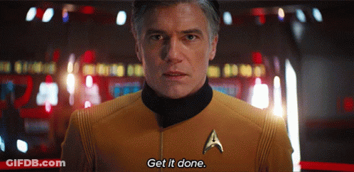 Man In Star Trek Uniform Get It Done GIF