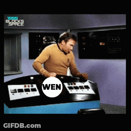 Man In Star Trek Uniform In Front Of Wen Sign GIF