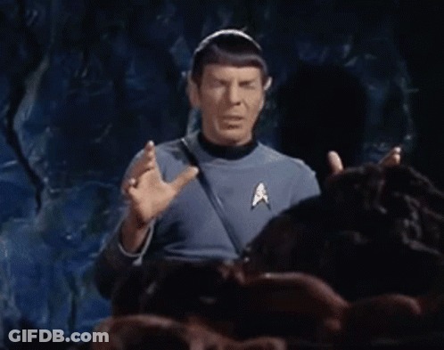 Man In Star Trek Uniform Making Face GIF