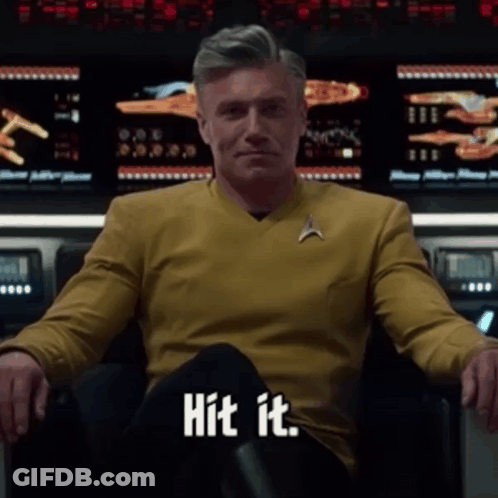 Man In Star Trek Uniform Saying Hit It GIF