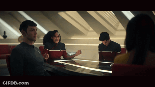 Man In Star Trek Uniform Wearing Futuristic Glasses GIF