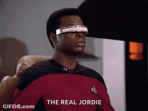 Man In Star Trek Uniform Wearing Futuristic Glasses GIF