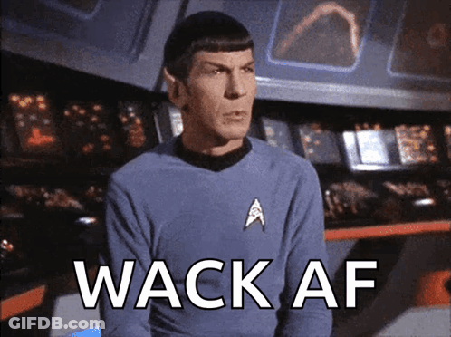 Man In Star Trek Uniform With Wack AF On Chest GIF