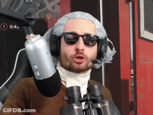 Man In Star Wars Costume Standing In Front Of Sign That Says That's No Moon GIF
