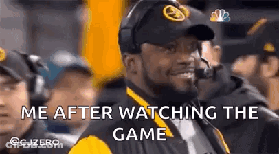 Man In Steelers Hat Covering Face With Hand GIF