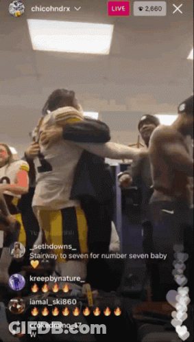 Man In Steelers Shirt Standing In Crowd GIF