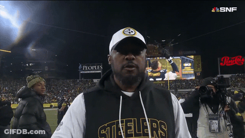 Man In Steelers Sweatshirt And Hat GIF