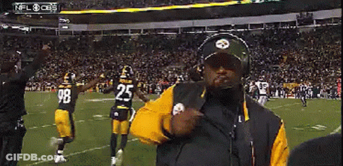 Man In Steelers Uniform On Football Field GIF