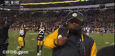 Man In Steelers Uniform On Football Field GIF