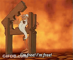 Man In Stockade Saying Im Free GIF