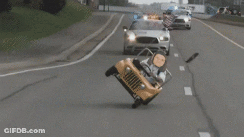 Man In Store Drunk Driving Goo Ball GIF
