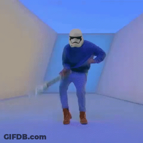 Man In Stormtrooper Helmet Dancing GIF