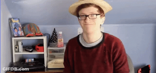 Man In Straw Hat And Glasses GIF