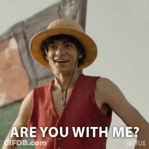 Man In Straw Hat And Red Vest Says Are You With Me GIF