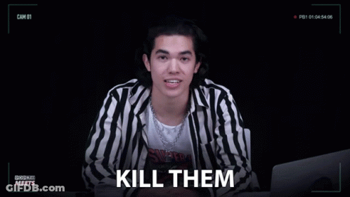 Man In Striped Jacket Says Kill Them GIF