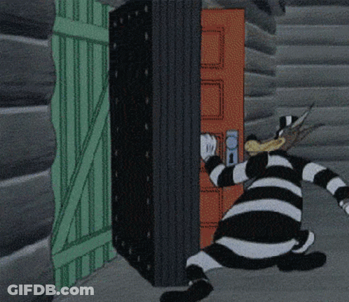 Man In Striped Jumpsuit Holding Key GIF