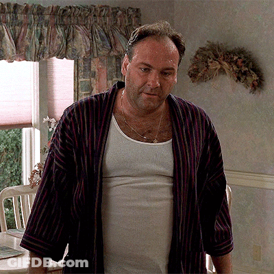 Man In Striped Robe And Tank Top GIF