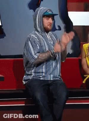 Man In Striped Shirt And Hoodie Clapping GIF