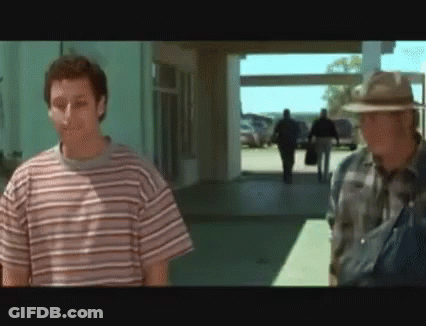 Man In Striped Shirt And Man In Hat GIF